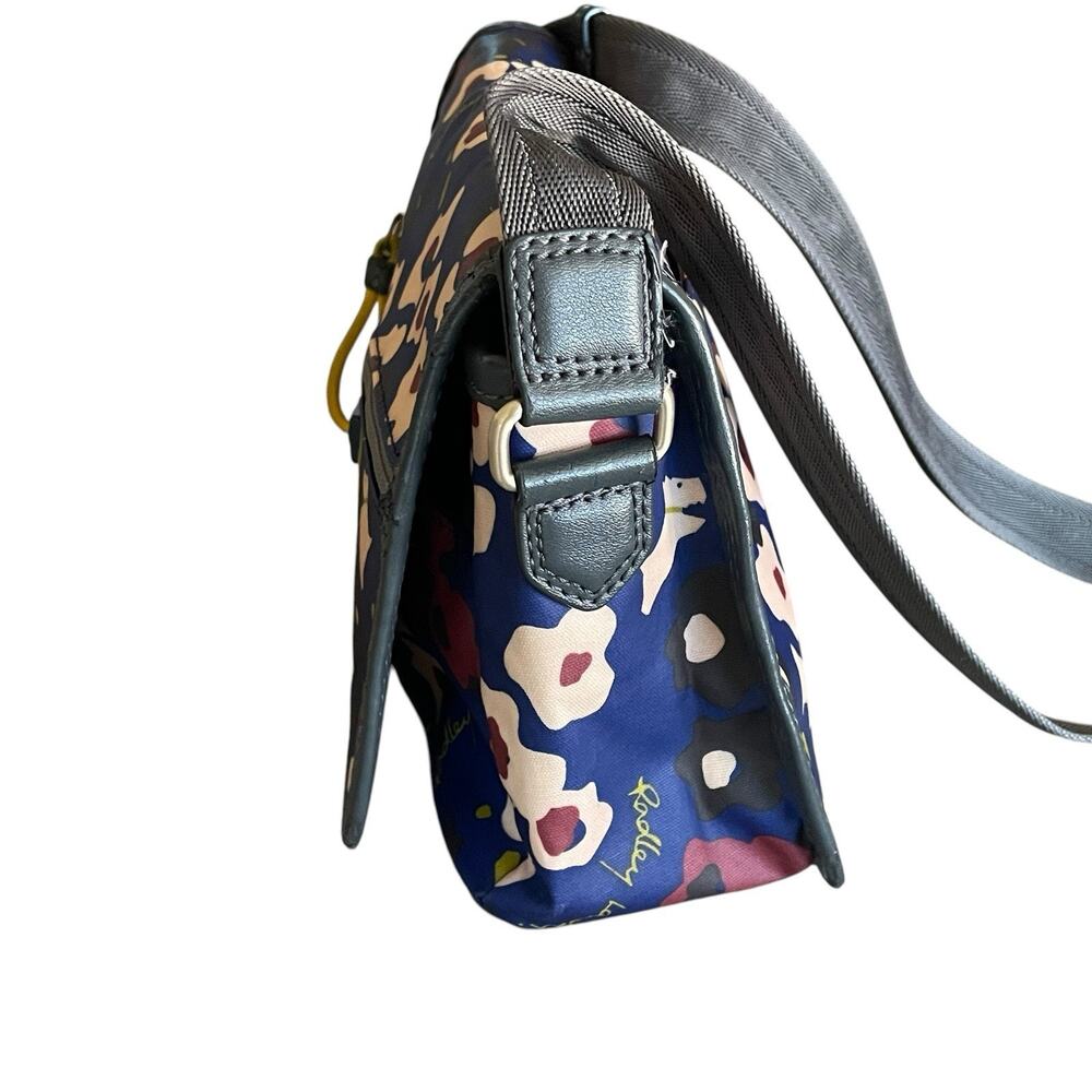 RADLEY LONDON Blue Scottie Dog Purple Nylon Shoulder Flap Zip Crossbody Bag RARE - Picture 7 of 16